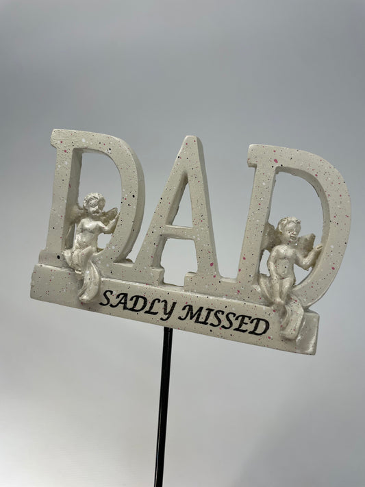 Cream grave memorial stick