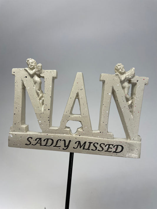 Cream grave memorial stick